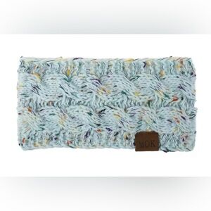 Confetti Knit Fleece Winter Headband - Light Blue